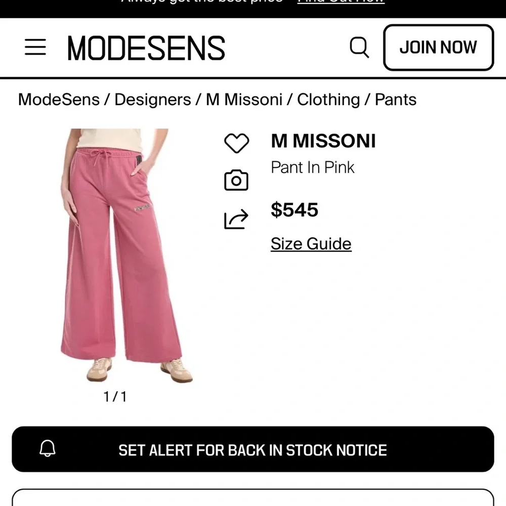 Missoni Wide Leg Sweatpants Womens Size Large Pink Lounge Comfy Pink Luxury